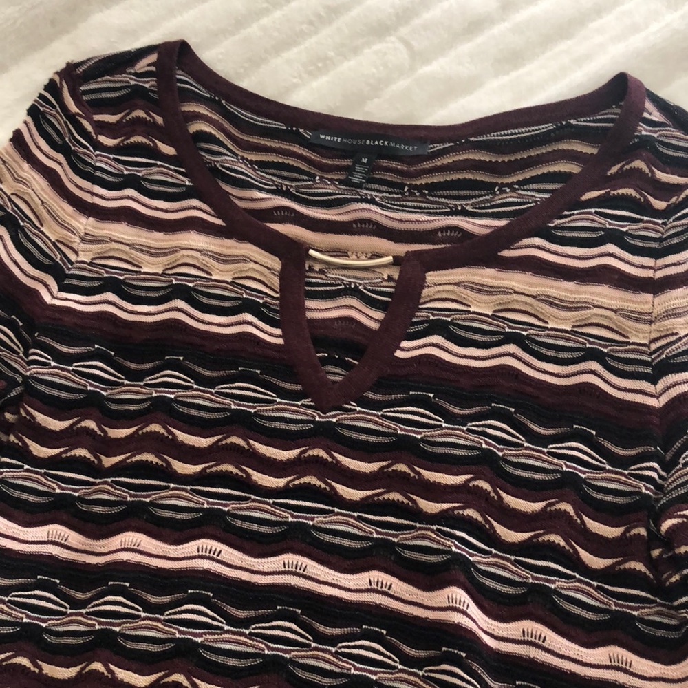 Maroon black beige long sweater WH/BM